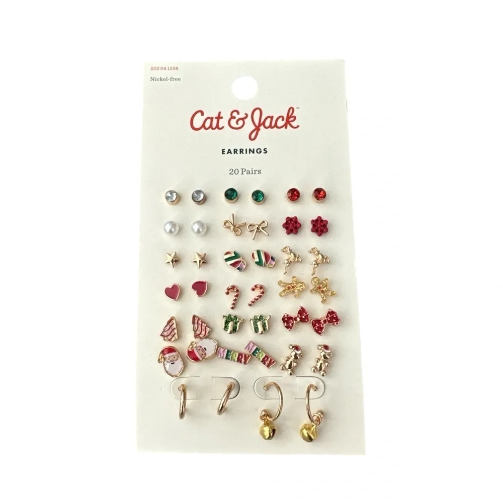 Target Cat & Jack Nickel Free Christmas Holiday Festive Earrings 20 Pairs New
